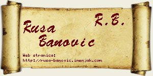 Rusa Banović vizit kartica